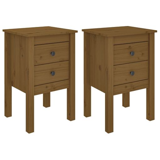 2pcs Mesitas De Noche Con Cajon Mesillas De Noche De Pata Madera Pino con  Ofertas en Carrefour