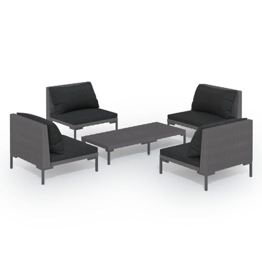 Juego Muebles Jardín 7 Pzas Con Cojines Ratán Sintético Gris Vidaxl con  Ofertas en Carrefour