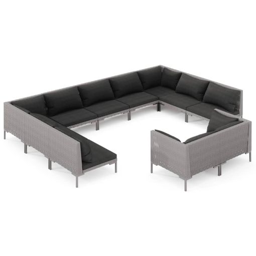 Juego Muebles Jardín 7 Pzas Con Cojines Ratán Sintético Gris Vidaxl con  Ofertas en Carrefour