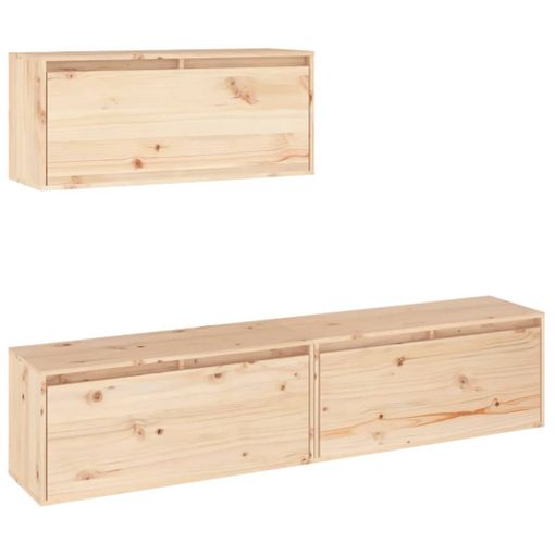 Muebles Para Tv 3 Piezas Madera Maciza De Pino Vidaxl con Ofertas en  Carrefour