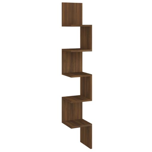 Estantería Esquina Pared Madera Roble Marrón 20x20x127,5 Cm Vidaxl con  Ofertas en Carrefour