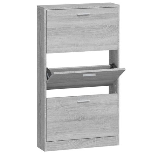 vidaXL Mueble zapatero madera contrachapada gris Sonoma 63x24x147 cm –  Pensando en Casa