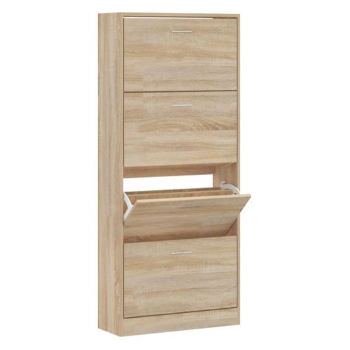 vidaXL Mueble zapatero de madera contrachapada blanco 54x34x183 cm