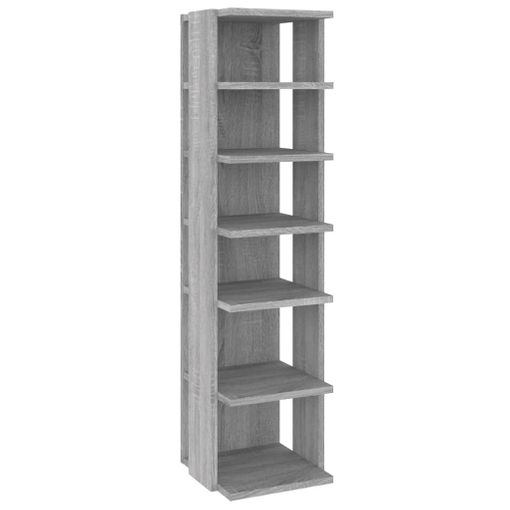 Mueble zapatero madera contrachapada gris sonoma 80x39x178 cm