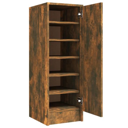 Mueble zapatero madera contrachapada roble ahumado 59x35x70 cm