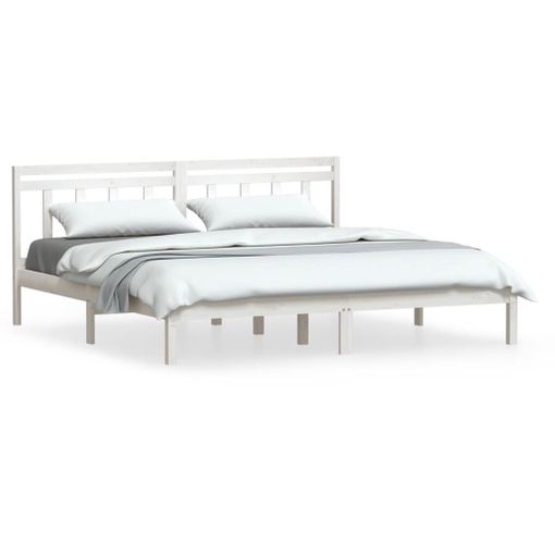 Estructura De Cama De Madera Maciza De Pino Gris 160x200 Cm con Ofertas en  Carrefour