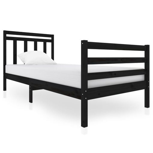 Cama Individual (florenz) Con Cabecero Curvado Y Somier Metal 120x200 -  Negro [en.casa] con Ofertas en Carrefour