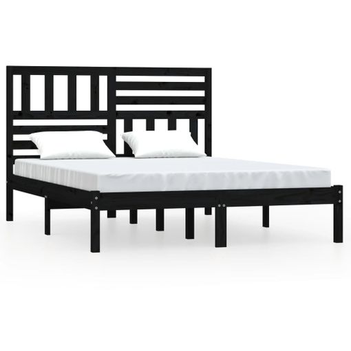 Cama Alta VENTE-UNIQUE Jogui (Negro - 140x200 cm)