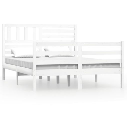 Estructura De Cama De Madera Maciza De Pino Blanca 160x200 Cm con Ofertas  en Carrefour