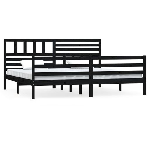 Estructura De Cama Madera Maciza Negro 180x200 Cm Vidaxl con Ofertas en  Carrefour