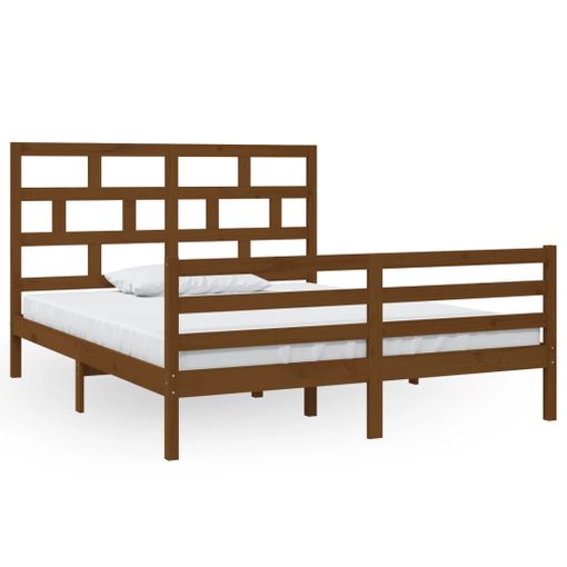 Estructura De Cama De Madera Maciza De Pino Blanca 160x200 Cm con Ofertas  en Carrefour