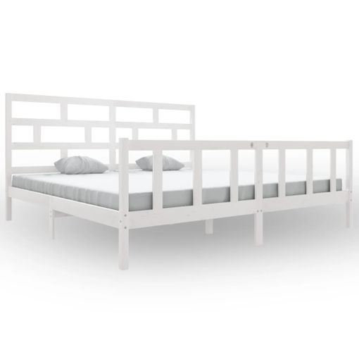 Estructura De Cama Madera Maciza De Pino Gris 200x200 Cm con Ofertas en  Carrefour