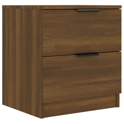 Mesita De Noche Madera Contrachapada Color Roble Marrón Vidaxl