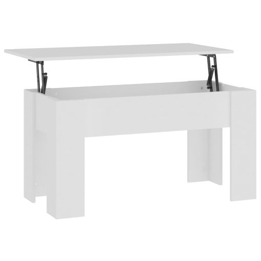 Mesa De Centro Madera Contrachapada Blanco 101x49x52 Cm Vidaxl