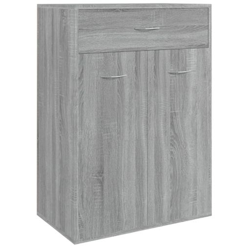 vidaXL Mueble zapatero de madera de Paulownia gris 50x28x98 cm