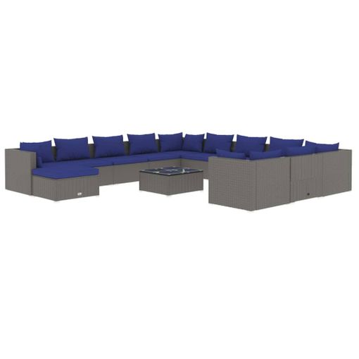 Juego Muebles Jardín 7 Pzas Con Cojines Ratán Sintético Gris Vidaxl con  Ofertas en Carrefour