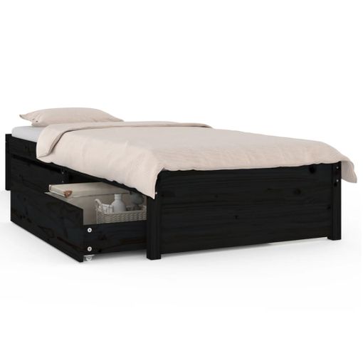 Estructura De Cama Individual Con Cajones Negro 90x190 Cm Vidaxl con  Ofertas en Carrefour