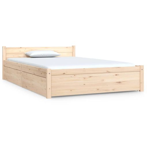 Estructura de cama con cajones doble blanca 135x190 cm