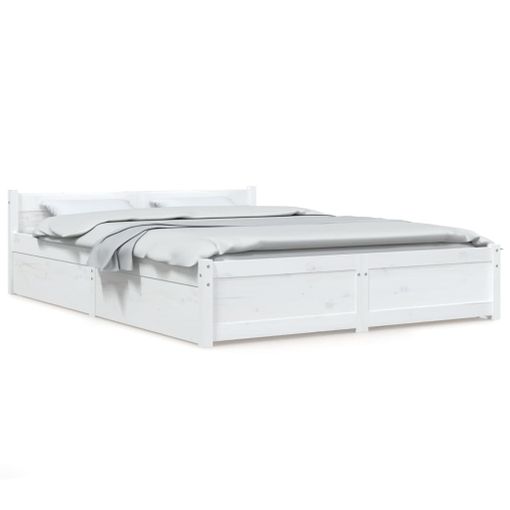 Estructura De Cama Con Cajones Doble Blanca 135x190 Cm Vidaxl con Ofertas  en Carrefour