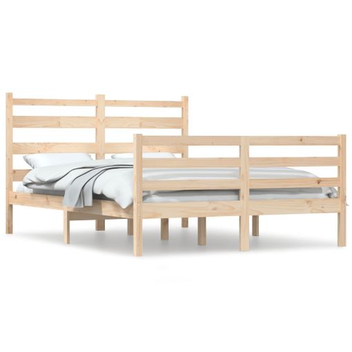 Estructura De Cama De Madera Maciza 160x200 Cm Vidaxl con Ofertas en  Carrefour