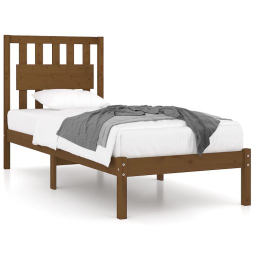 vidaXL Estructura cama madera maciza individual marrón miel 90x190 cm