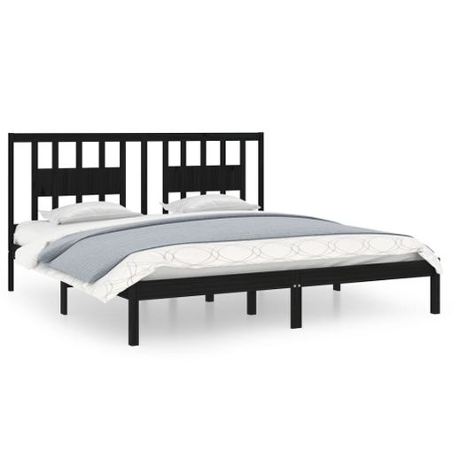 Estructura De Cama De Matrimonio Madera Maciza Negro 180x200 Cm Vidaxl con  Ofertas en Carrefour