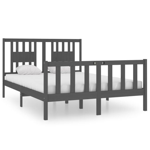 Estructura De Cama Madera Pino Gris Doble Ru 135x190 Cm con Ofertas en  Carrefour