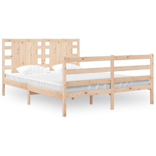 Estructura De Cama Madera Maciza De Pino Doble 135x190 Cm con Ofertas en  Carrefour