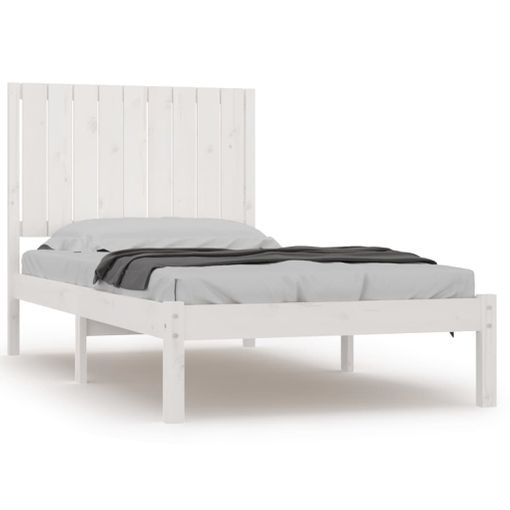 vidaXL Estructura cama cajones madera maciza de pino blanco 90x200 cm