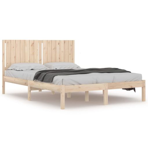 Estructura de cama de madera maciza de pino 160x200 cm