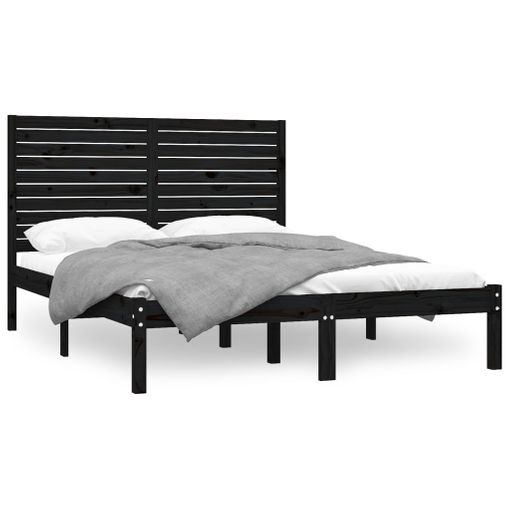 Estructura De Cama De Madera Maciza De Pino Blanca 160x200 Cm con Ofertas  en Carrefour