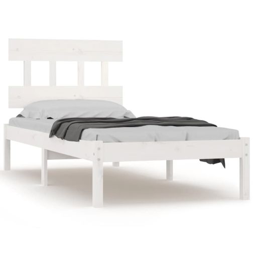 Estructura De Cama Individual Madera Maciza Blanco 90x190 Cm Vidaxl con  Ofertas en Carrefour