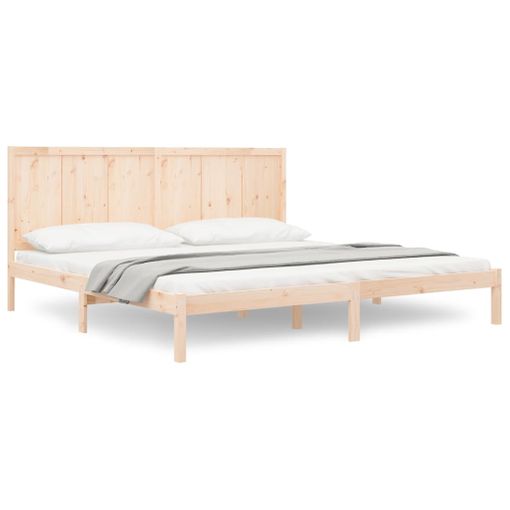 Estructura De Cama Madera Maciza Super King Negro 180x200 Cm Vidaxl con  Ofertas en Carrefour