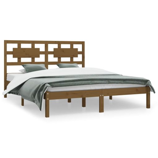 Estructura De Cama De Madera Maciza 160x200 Cm Vidaxl con Ofertas en  Carrefour