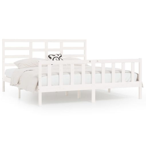 Estructura De Cama Madera Maciza Negro 180x200 Cm Vidaxl con Ofertas en  Carrefour