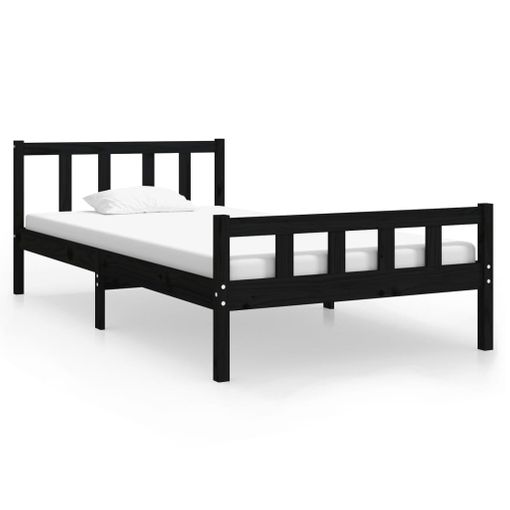 vidaXL Estructura cama infantil y cajones madera pino negro 90x190 cm