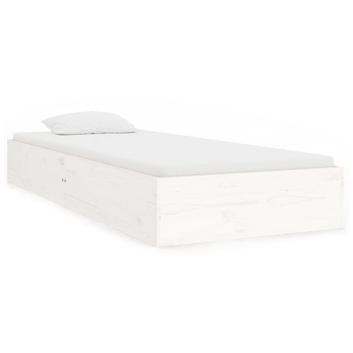 VidaXL Estructura de cama individual madera maciza blanca 90x190 cm