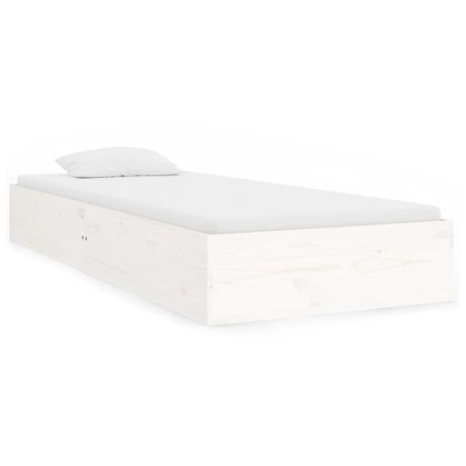 Estructura De Cama Individual Madera Maciza Blanco 90x190 Cm Vidaxl con  Ofertas en Carrefour