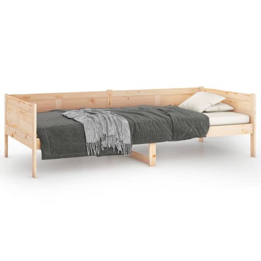 Estructura De Cama Madera Maciza Pino Gris Oscuro 90x200 Cm con Ofertas en  Carrefour