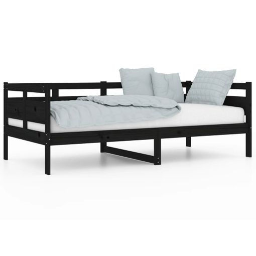 Sin aliento ansiedad Hacer las tareas domésticas Sofá Cama Madera Maciza De Pino Negro 90x190 Cm Vidaxl con Ofertas en  Carrefour | Ofertas Carrefour Online