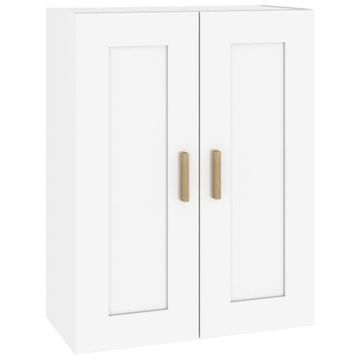 VidaXL Armario pared madera contrachapada blanco brillo 69,5x32,5x90cm