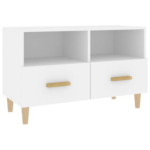 Mueble Para Tv Madera Contrachapada Blanco 80x36x50 Cm Vidaxl