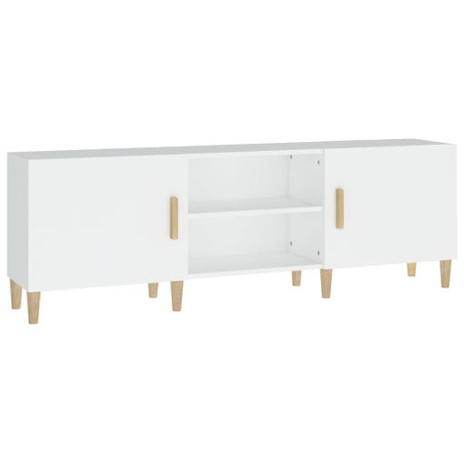 Mueble TV blanco 150x30x44,5 cm de madera contrachapada