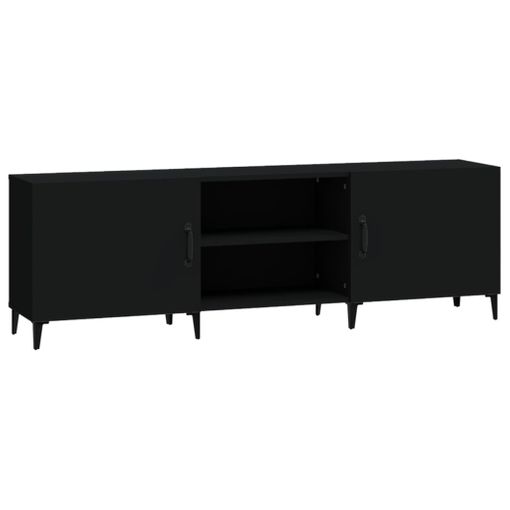 Mueble TV negro 150x36x30 cm de madera contrachapada