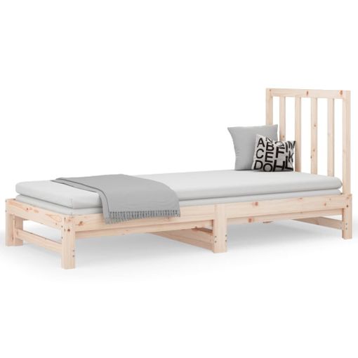 VidaXL Sofá cama extraíble madera maciza de pino 2x(90x190) cm