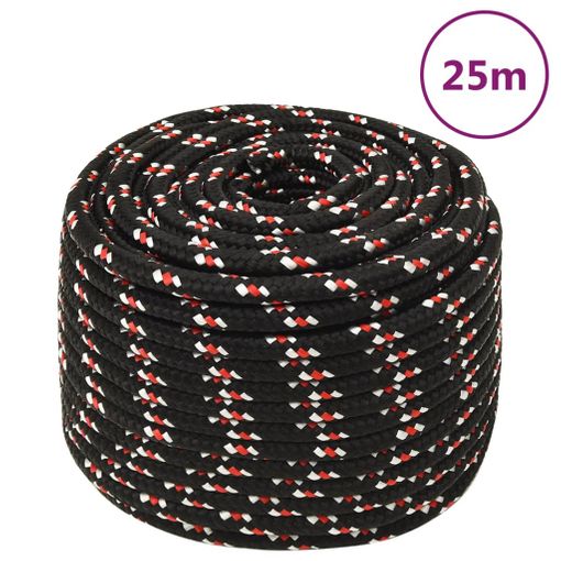 Cuerda camping | Paracord | 9 mm grosor / 15 m longitud | Negro