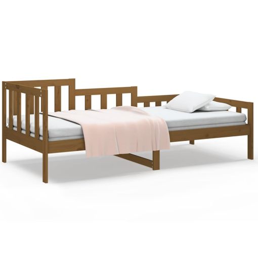 Sofá Cama Madera Maciza De Pino Marrón Miel 90x200 Cm Vidaxl con