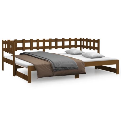 Arrepentimiento Abreviatura Pastor Sofá Cama Extraíble Madera De Pino Marrón Miel 2x(80x200) Cm Vidaxl con  Ofertas en Carrefour | Ofertas Carrefour Online