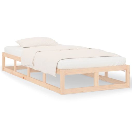 Estructura De Cama Individual Madera Maciza Negra 90x190 Cm Vidaxl con  Ofertas en Carrefour