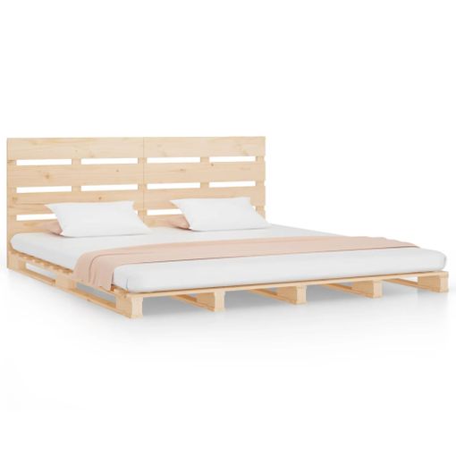 Estructura de cama de madera maciza de pino 160x200 cm